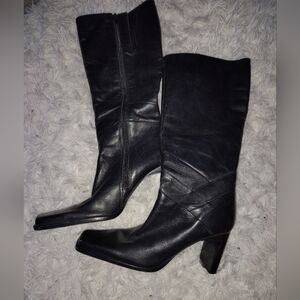 Aldo Black Heeled Leather Boots
